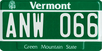 VT license plate ANW066
