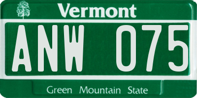 VT license plate ANW075