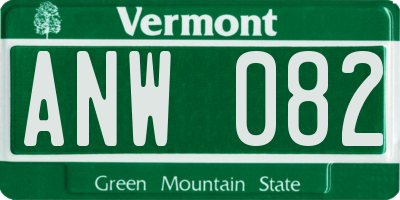 VT license plate ANW082