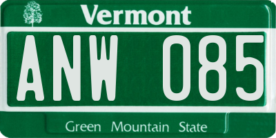 VT license plate ANW085
