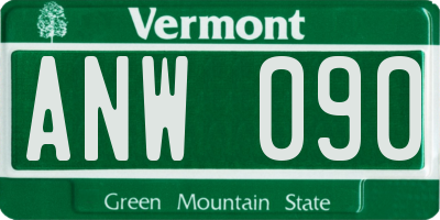 VT license plate ANW090