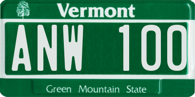 VT license plate ANW100