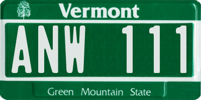 VT license plate ANW111