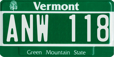VT license plate ANW118