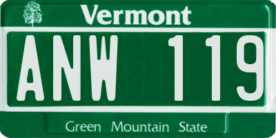 VT license plate ANW119