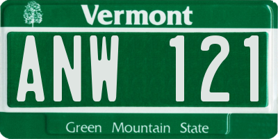 VT license plate ANW121