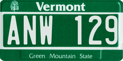 VT license plate ANW129