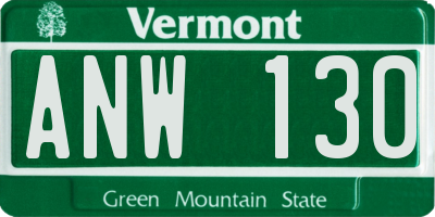 VT license plate ANW130