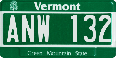 VT license plate ANW132