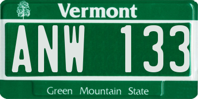 VT license plate ANW133