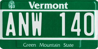 VT license plate ANW140