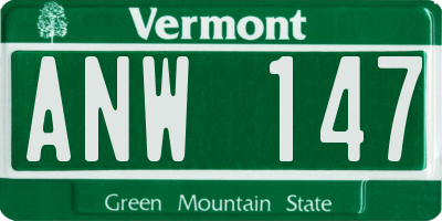 VT license plate ANW147