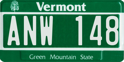 VT license plate ANW148