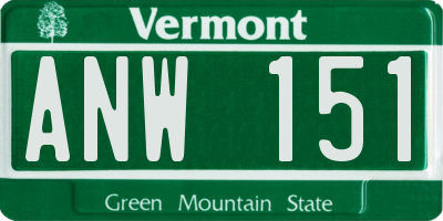 VT license plate ANW151