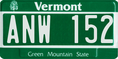 VT license plate ANW152