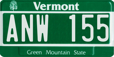 VT license plate ANW155