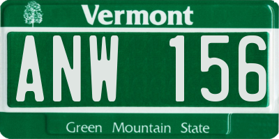 VT license plate ANW156