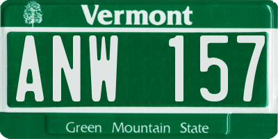 VT license plate ANW157