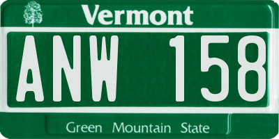 VT license plate ANW158