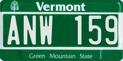 VT license plate ANW159