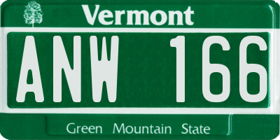 VT license plate ANW166