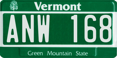 VT license plate ANW168