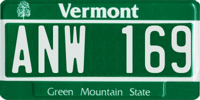 VT license plate ANW169