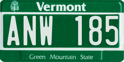 VT license plate ANW185