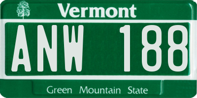 VT license plate ANW188