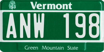 VT license plate ANW198