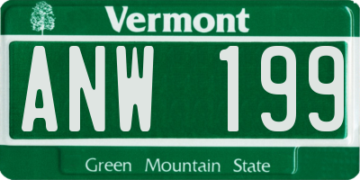 VT license plate ANW199