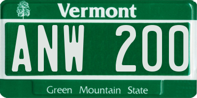 VT license plate ANW200