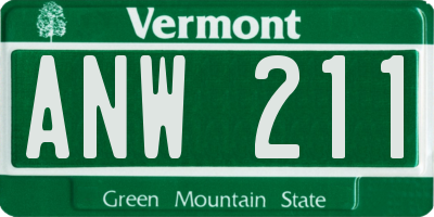 VT license plate ANW211