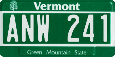 VT license plate ANW241