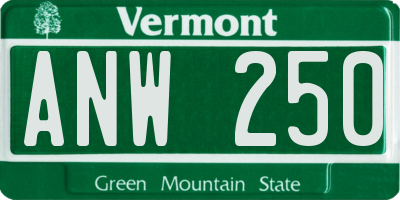 VT license plate ANW250