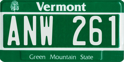 VT license plate ANW261
