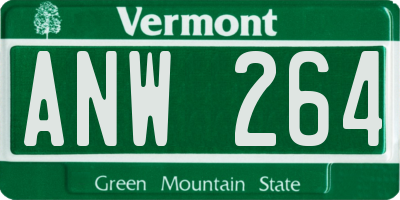 VT license plate ANW264