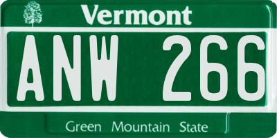 VT license plate ANW266