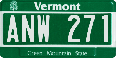 VT license plate ANW271