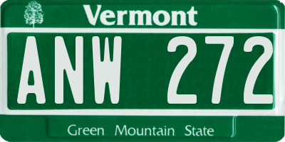 VT license plate ANW272