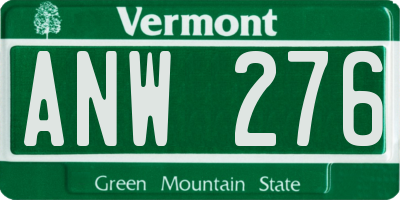 VT license plate ANW276