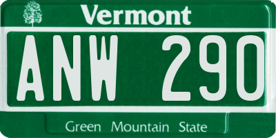 VT license plate ANW290