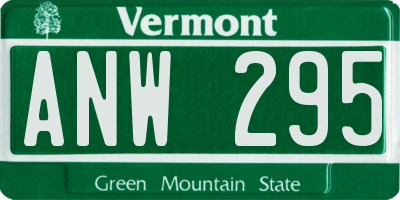 VT license plate ANW295