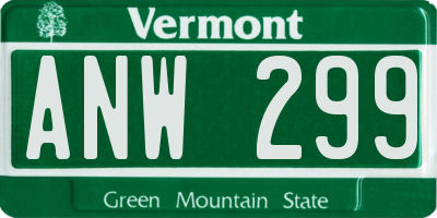 VT license plate ANW299