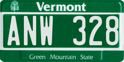 VT license plate ANW328