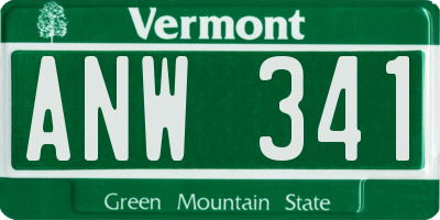 VT license plate ANW341