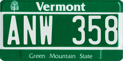 VT license plate ANW358