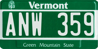 VT license plate ANW359