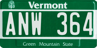 VT license plate ANW364