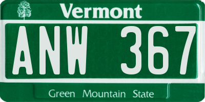 VT license plate ANW367